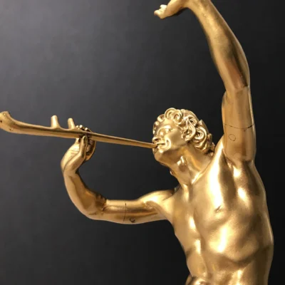 faune dansant en bronze doré avec cachet de fondeur Susse
