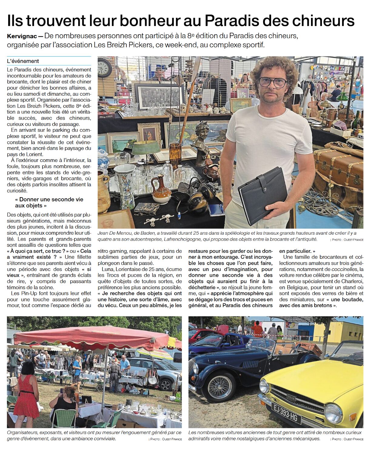 article de presse ouest france sur lafrenchcigogne antiquités