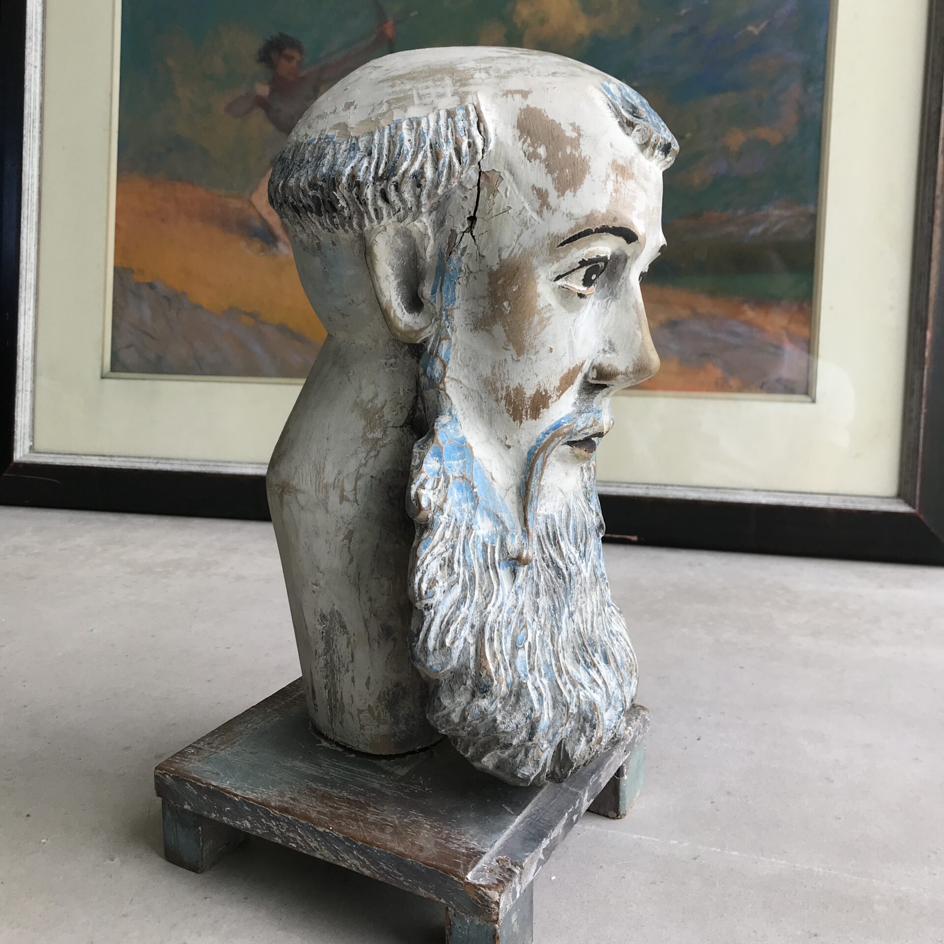 sculpture bois 18e siècle d'un saint espagnol