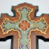 Crucifix avec bénitier en bronze doré et émail cloisonné dans le goût Barbedienne. En très bon état, petit manque d’émail branche droite de la croix. lafrenchcigogne antiquités brocante
