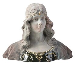 buste de femme art nouveau en grès de Charenton signé Henri Jacobs - lafrenchcigogne - Morbihan