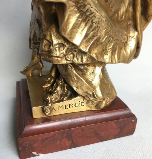 Elegant Louis XV dancer signed Antonin Mercié - Gilded bronze Barbedienne, 19th century Lafrenchcigogne