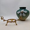 vase floral en opaline et bronze doré - art nouveau - lafrenchcigogne - Morbihan