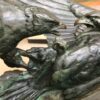 Combat d’aigles signé Louis Riché – Sculpture Art Déco en bronze à patine antique
