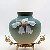 vase floral en opaline et bronze doré - art nouveau - lafrenchcigogne - Morbihan