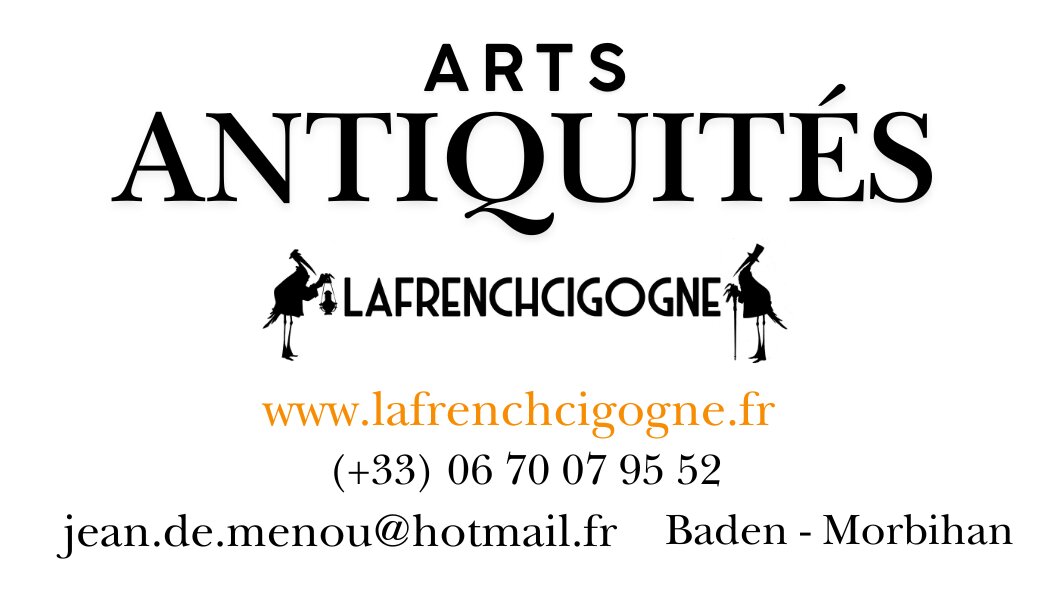 verso de la carte de visite avec les coordonnées de la frenchcigogne art antiquité