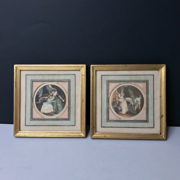 GRAVURES DE SCENES XVIIIe reproduction de tableaux XIXe signé G. SCHLUMBERGER