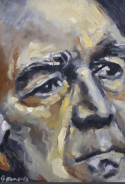 MICHEL PICCOLI signé JL PENAMARIA huile sur isorel tableau cinéma acteur XX -ème