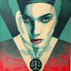 JUSTICE WOMAN sérigraphie OBEY, signé au fusain Shepard FAIREY