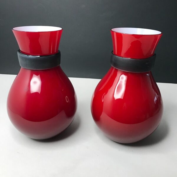paire VASE FASCIATI Simon MOORE design 1999 SALVIATI MURANO Venise vintage