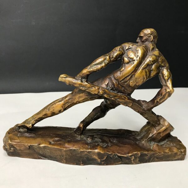 sculpture en bronze doré de pierre le faguays fondue par max le verrier vue complete