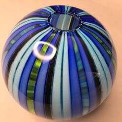 Vase PERLE n°2 blu medio verde SALVIATI MURANO Venise vintage