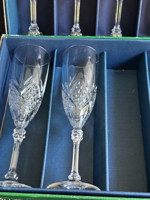 7 flutes à champagne 16cl FONTENAY en CRISTAL d'arques ancien authentique – Image 4