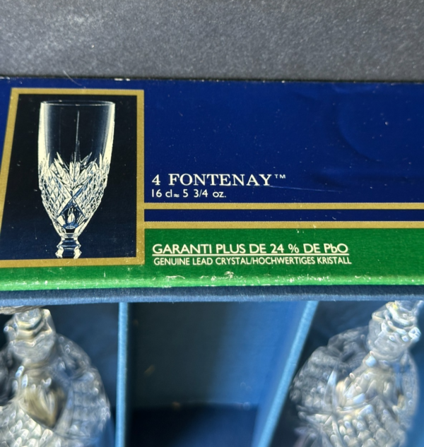 7 flutes à champagne 16cl FONTENAY en CRISTAL d'arques ancien authentique – Image 5