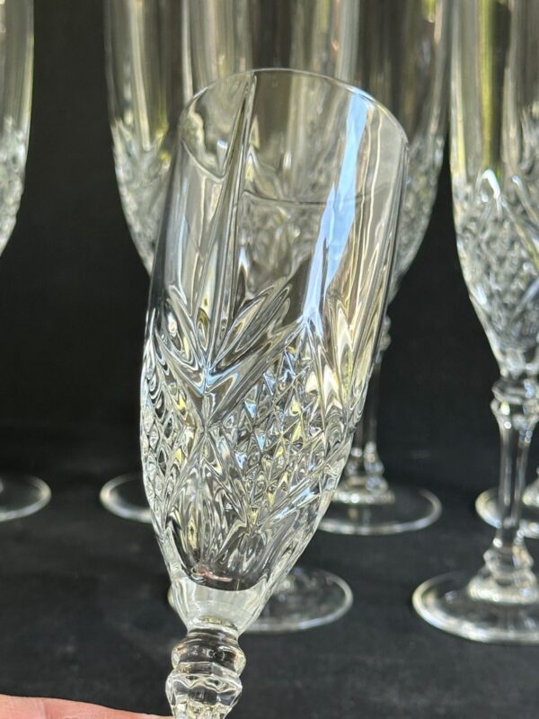7 flutes à champagne 16cl FONTENAY en CRISTAL d'arques ancien authentique