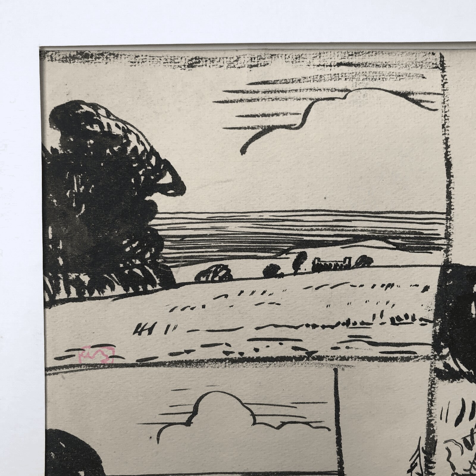 ETUDES DE PAYSAGES, cinq dessins à l'encre signé A. BEAUFRERE Bretagne vintage – Image 5