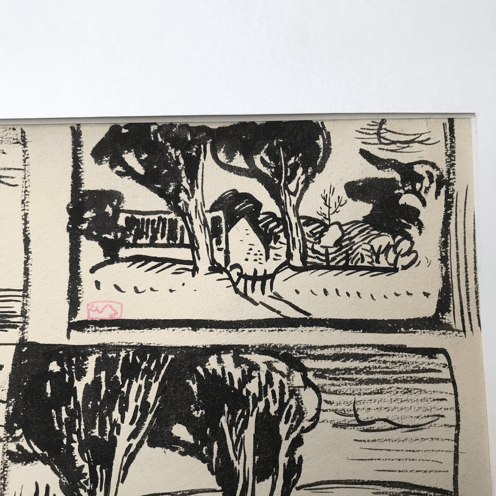 ETUDES DE PAYSAGES, cinq dessins à l'encre signé A. BEAUFRERE Bretagne vintage – Image 4