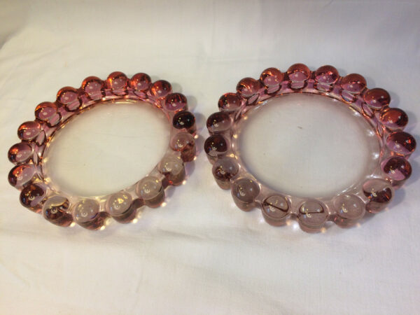 paire de DESSOUS DE BOUTEILLES  vintage en verre, dessous de plat