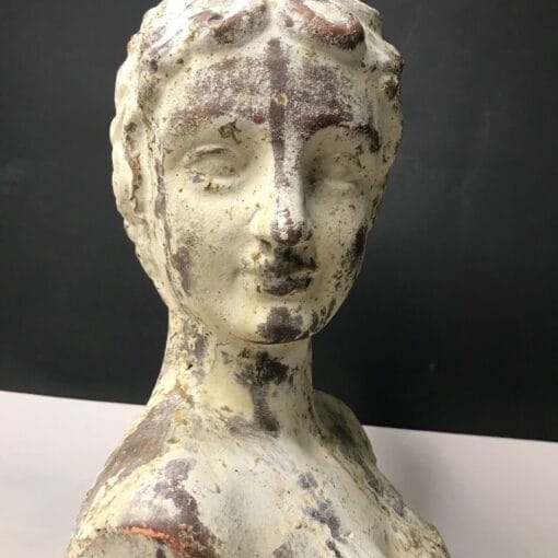 BUSTE A L'ANTIQUE en terre cuite patinée sculpture 20e non signé vintage