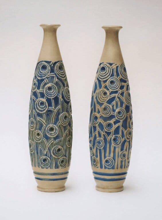 VASES Grès Roseraie Condé en grès vernissé par Mougin fait à Nancy entre 1909 et 1923, art déco. lafrenchcigogne antiquités, brocante