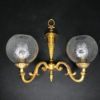 Applique néoclassique 19e en bronze doré et verre, électrifiée,  antique vintage