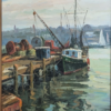 BATEAU DE PECHE signé A. LEGRAND tableau peinture mer marine BRETAGNE chalutier