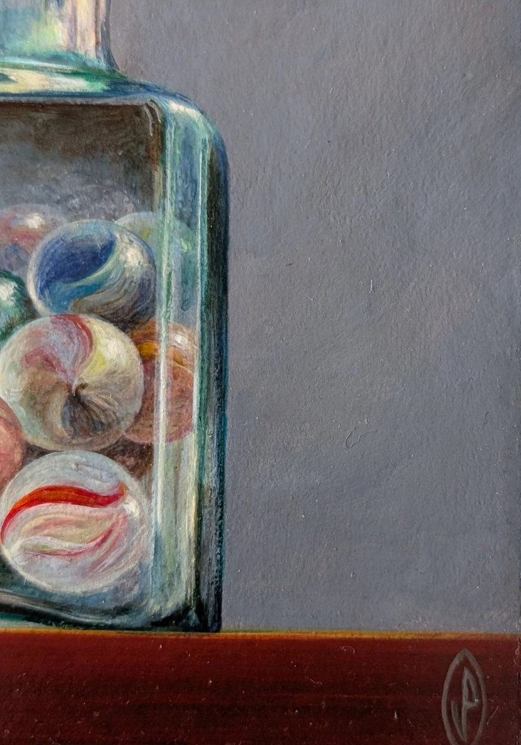 BILLES Jacob PETIT XXe vintage tableau peinture moderne contemporain jeu enfant – Image 4