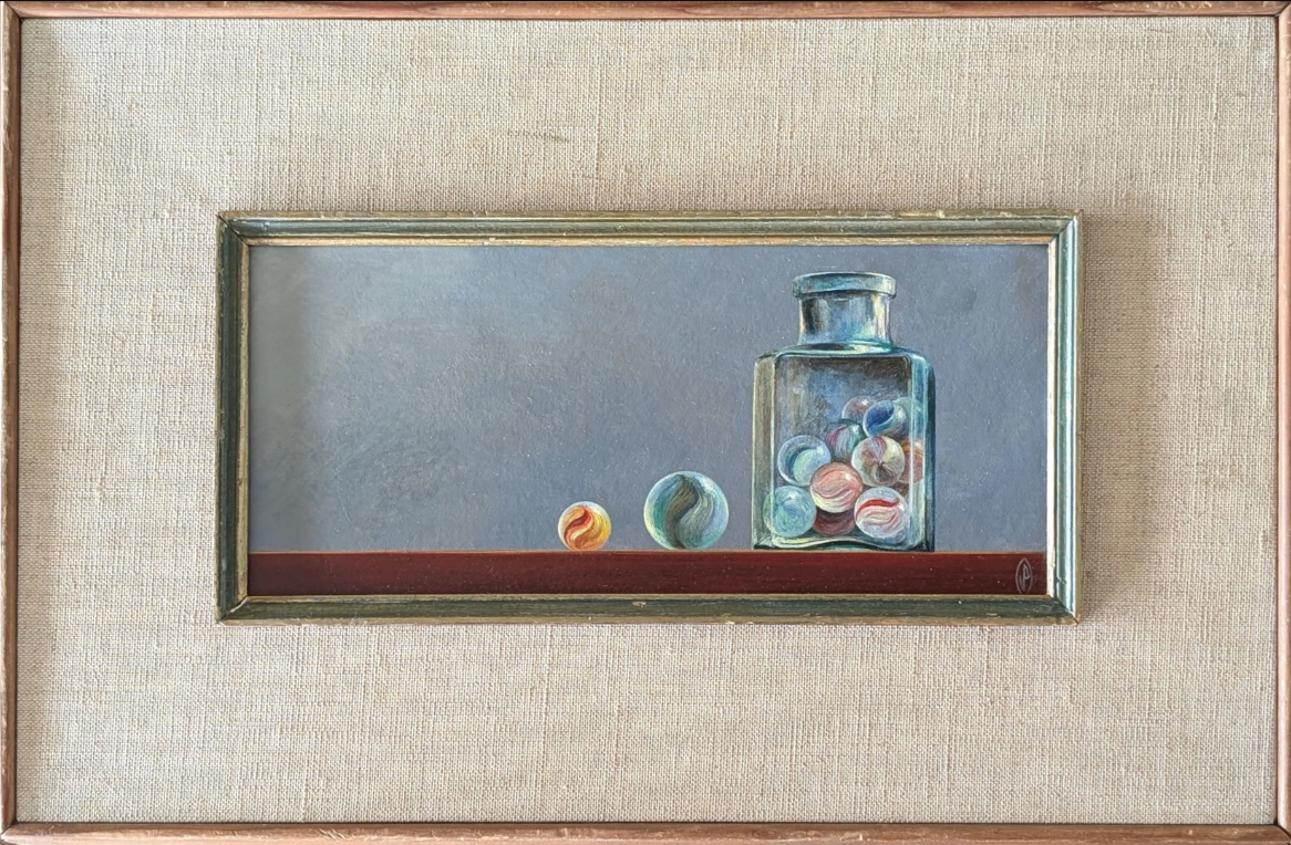 BILLES Jacob PETIT XXe vintage tableau peinture moderne contemporain jeu enfant – Image 6