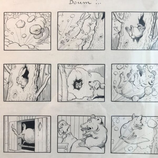 Original plate drawn by Benjamin Rabier with the laughing cow