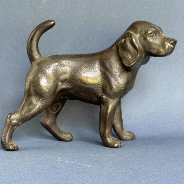 CHARMANT PETIT CHIEN en bronze patiné non signé ancien authentique