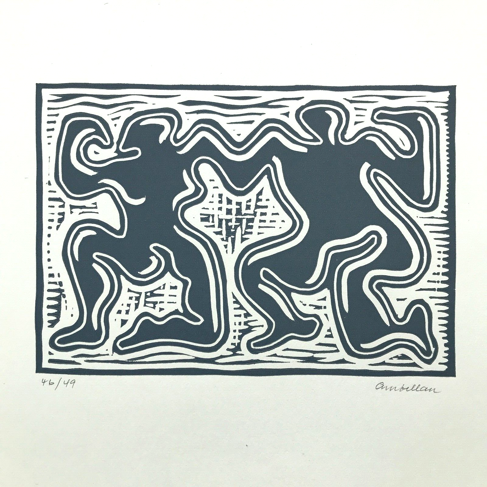 GRAVURE BOIS POP ART signé Harold AMBELLAN – Image 4