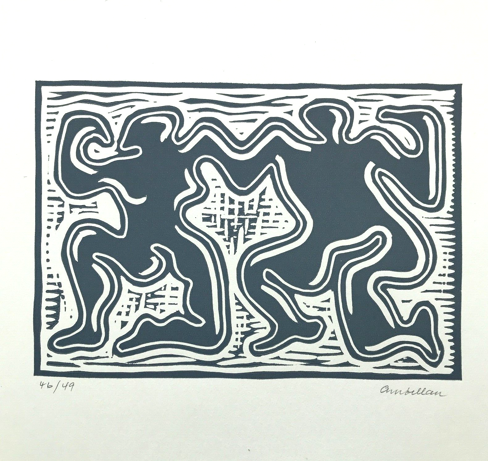 GRAVURE BOIS POP ART signé Harold AMBELLAN – Image 5