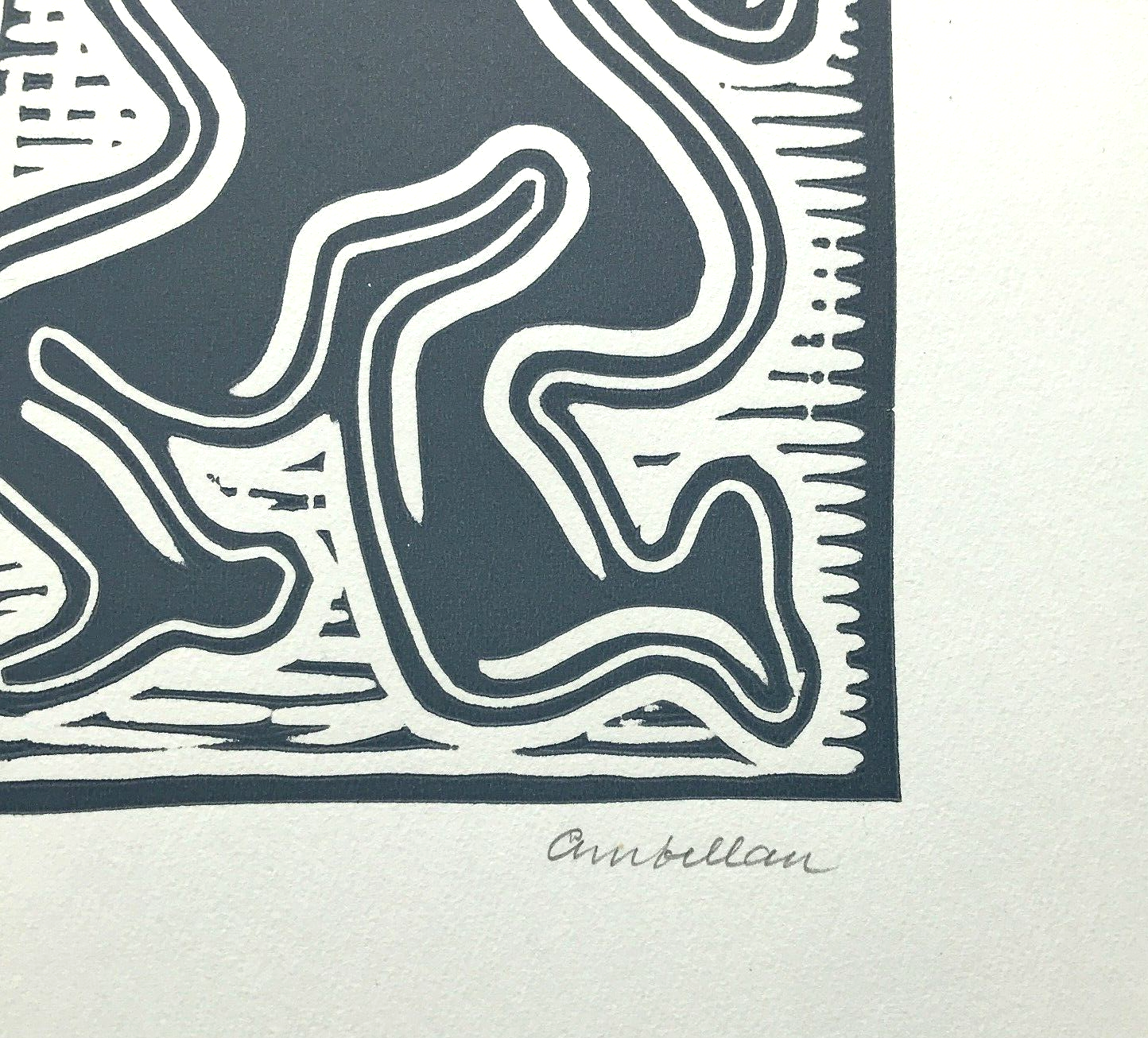 GRAVURE BOIS POP ART signé Harold AMBELLAN – Image 6