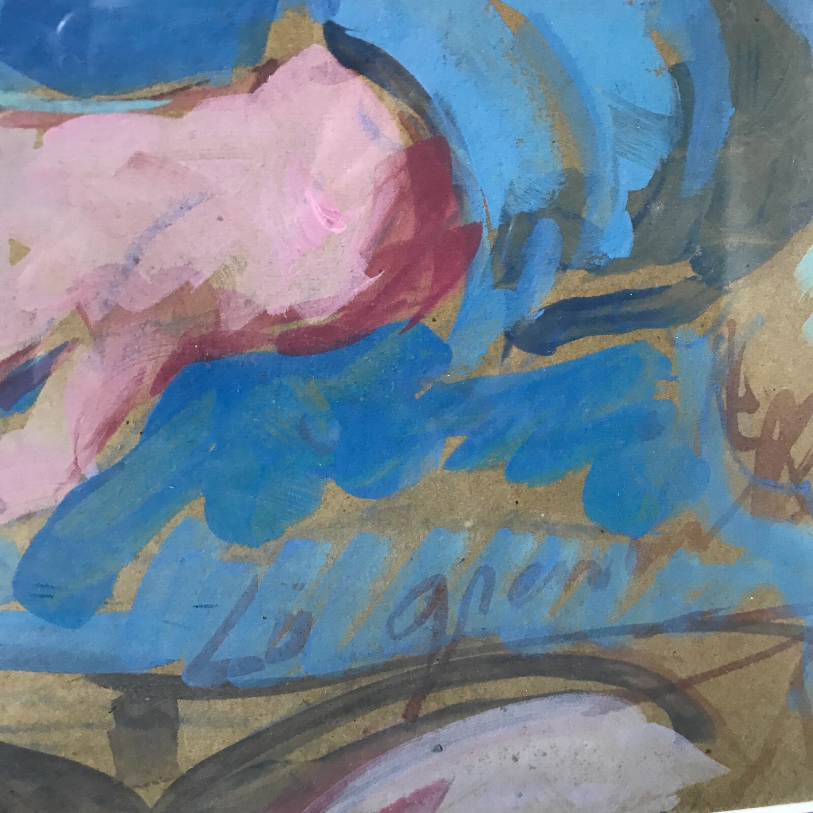 THE FROG: Child and Dog, Signed CAILLOTIN - Animal Painting - Image 7