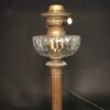 lampe à pétrole sur colonne à l'antique en bronze
