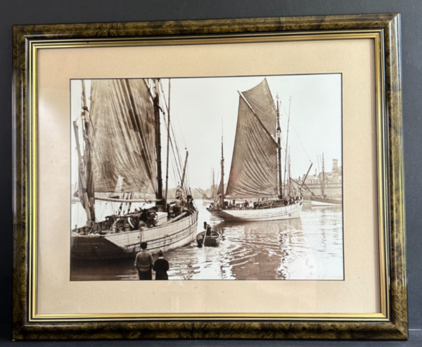 Photo bateaux pêche voile port Concarneau FOURNIER ancienne authentique Bretagne – Image 2