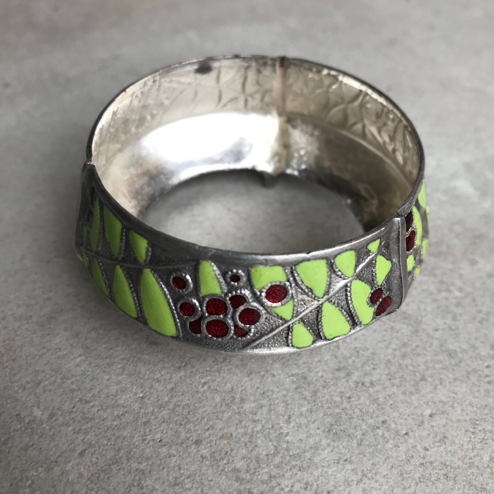 SALIERES ART DECO Métal argenté, signé, émaillé cloisonné – Image 15