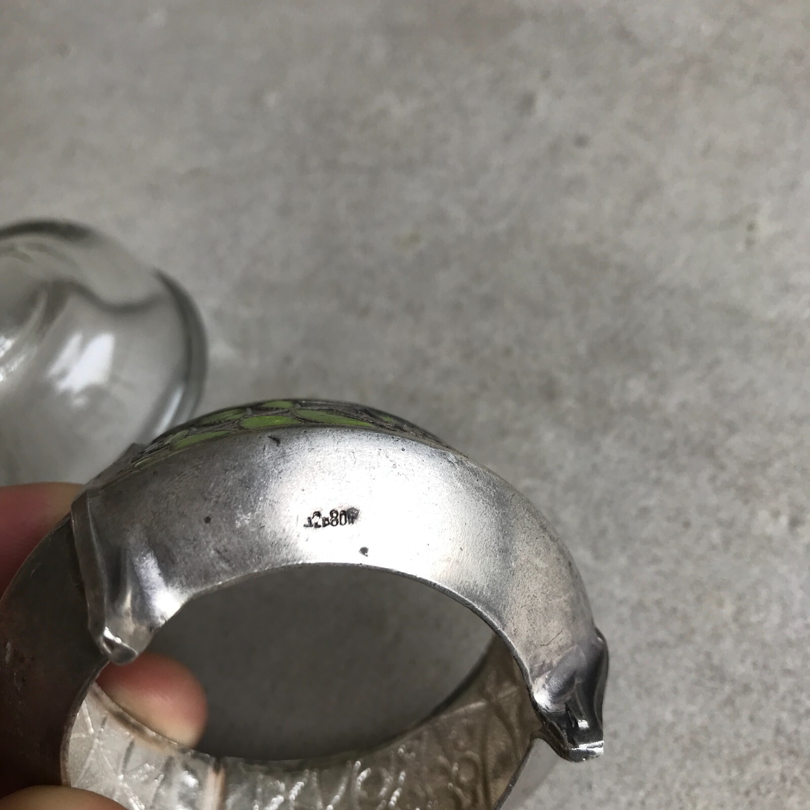 SALIERES ART DECO Métal argenté, signé, émaillé cloisonné – Image 19